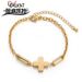 Fashion Stainless Jewelry Style Cross Gold Titanium Steel Personalized Patchwork Bracelet_voghion.com