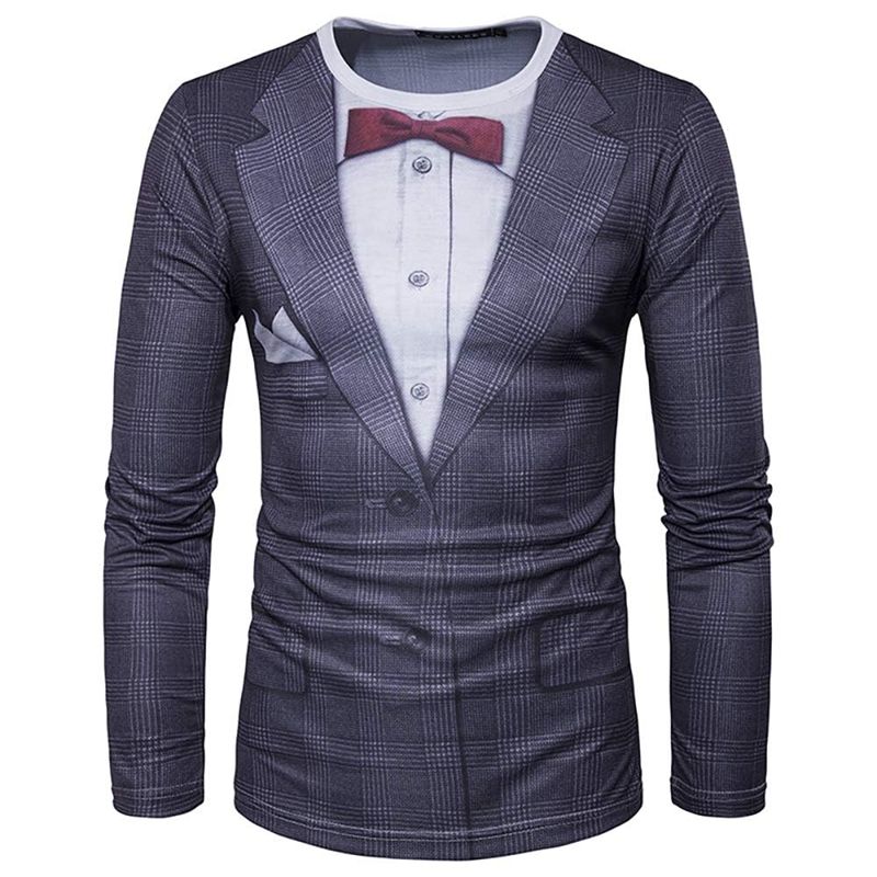 Maglietta da uomo con stampa 3D e motivo realistico da smoking, a maniche lunghe, casual, alla moda, felpa, traspirante, streetwear._voghion.com