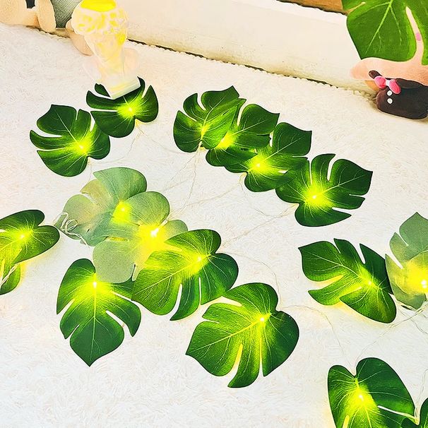 Zielona roślina żółw liść światło sznurek hurtowo kemping atmosfera dekoracja LED kolor światła sznurek hurtowo światło sznurek_voghion.com