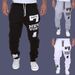 Autumn Winter Men Casual Jogger Number 7 Printed Letter Drawstring Sweatpants Trousers Jogging Pants Streetwear_voghion.com