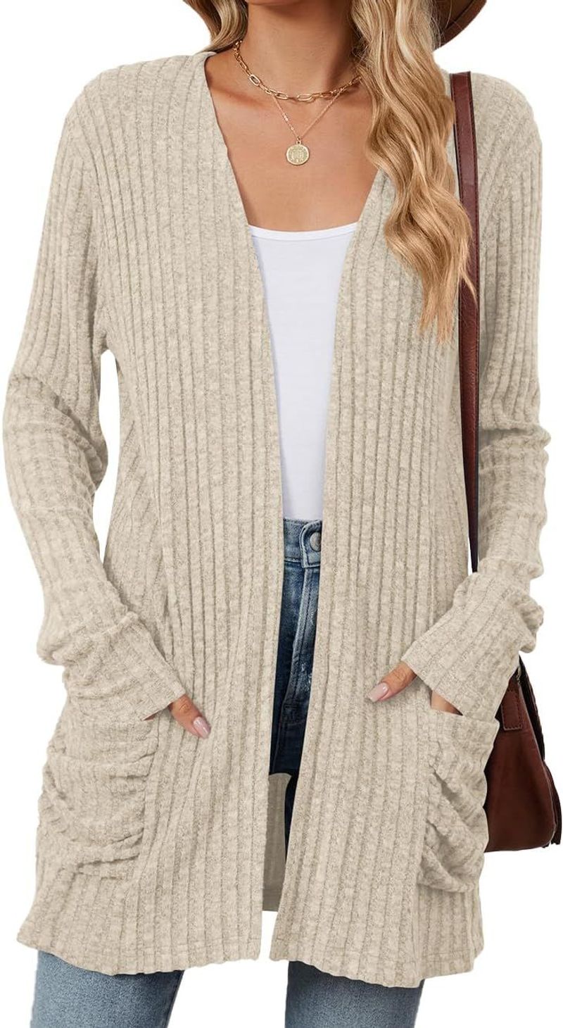 Women's Lightweight Cardigan, Fashionable And Casual, Oversized Long Sleeved Cardigan Sweater, Loose Dress, Autumn Holiday Top_voghion.com