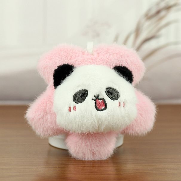 Panda Adorable Colorful Plush Keychain Accessory With Cute Flower Design For Bags_voghion.com