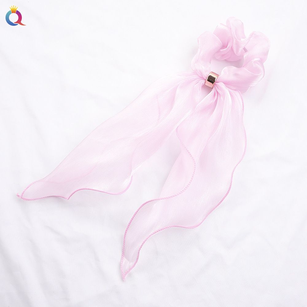 Coletero de cinta de satén: elegante accesorio para el cabello con lazo para mujer (color liso, ajustable, antideslizante)_voghion.com