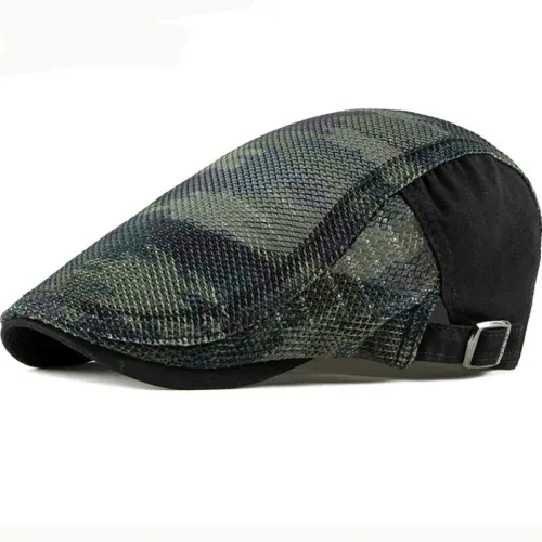 Großer Sale HT2481 Baskenmütze Sommer Sonne Hüte für Frauen Atmungsaktive Männer Trucker Mesh Einstellbar Camouflage Flache Kappe Berets_voghion.com