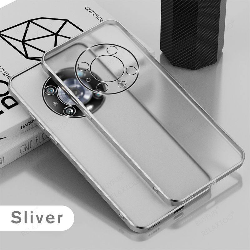 Coque arrière de luxe translucide avec cadre plaqué mat, étui rigide pour Honor Honer Magic 4 Magic4 Pro 4Pro 5G, caméra PC Shockpro_voghion.com