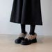 Damen-Slipper mit Blockabsatz und Kunstfellfutter – bequeme Winterstiefel zum Hineinschlüpfen für den Alltag, runde Zehenpartie und niedriger Absatz in Schwarz und Braun_voghion.com