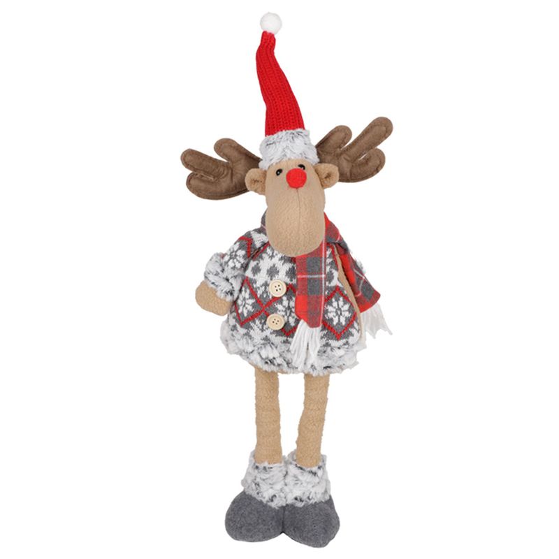 Adorno decorativo para escaparate de hotel con patas largas telescópicas y postura de pie, muñeco de nieve navideño, alce_voghion.com