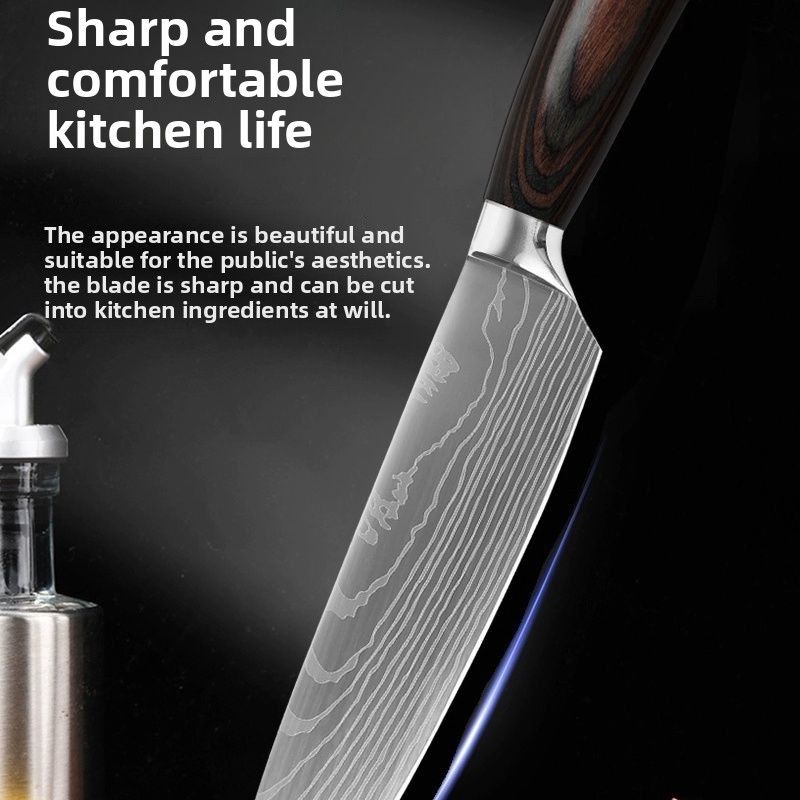 Cuchillo multiusos para chef, con diseño de Damasco alemán, para cocinar verduras pequeñas, cortar pescado y frutas._voghion.com