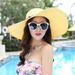 Unisex Large straw hat ladies summer sun hat sunblock beach beach hat travel foldable sun hat_voghion.com