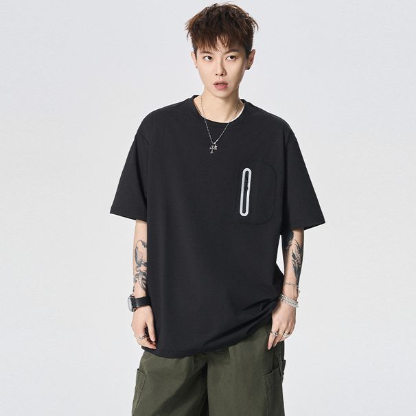 2025d Desang Men's Short T-Shirt Summer New American Style Loose Breathable Half Sleeve Plus Size Ice Silk Top_voghion.com