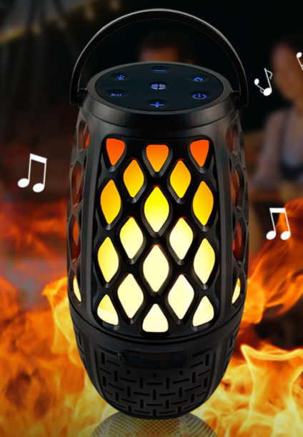 New Wireless Portable Handheld Outdoor Home LED Simulated Flame Light Bluetooth Speaker_voghion.com