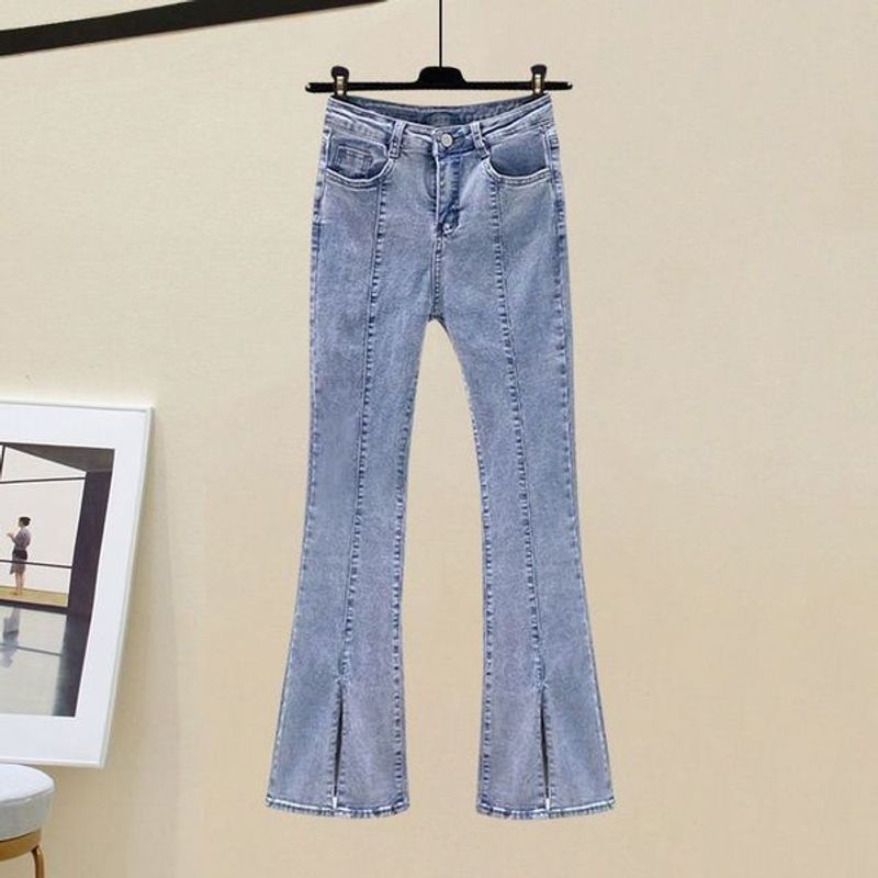 Women's Clothing large size women's clothing 2023 new high-end design chic loose denim long-sleeved shirt pants_voghion.com