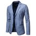 Men's Clothing autumn and winter new large size men's suit jacket striped print two button single suit top_voghion.com