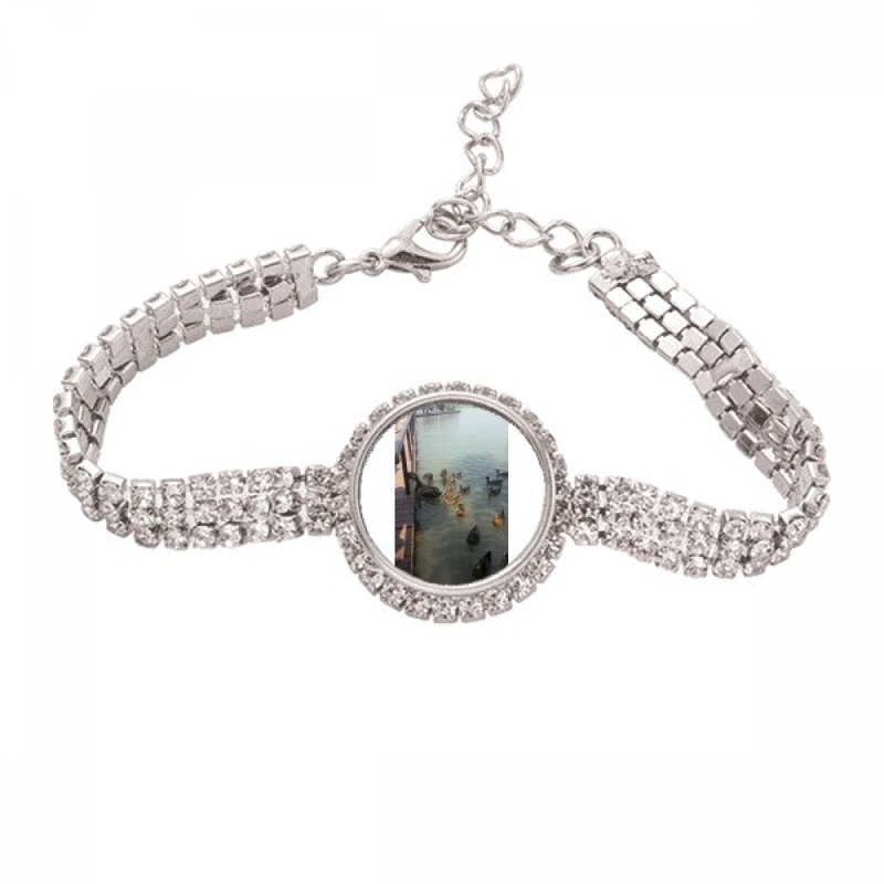 Feed Swan Art Deco módní tenisový řetízek náramek s diamanty_voghion.com