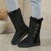 Plus-size, high-cyder, padded foot shoes wool winter button-down snow boots_voghion.com