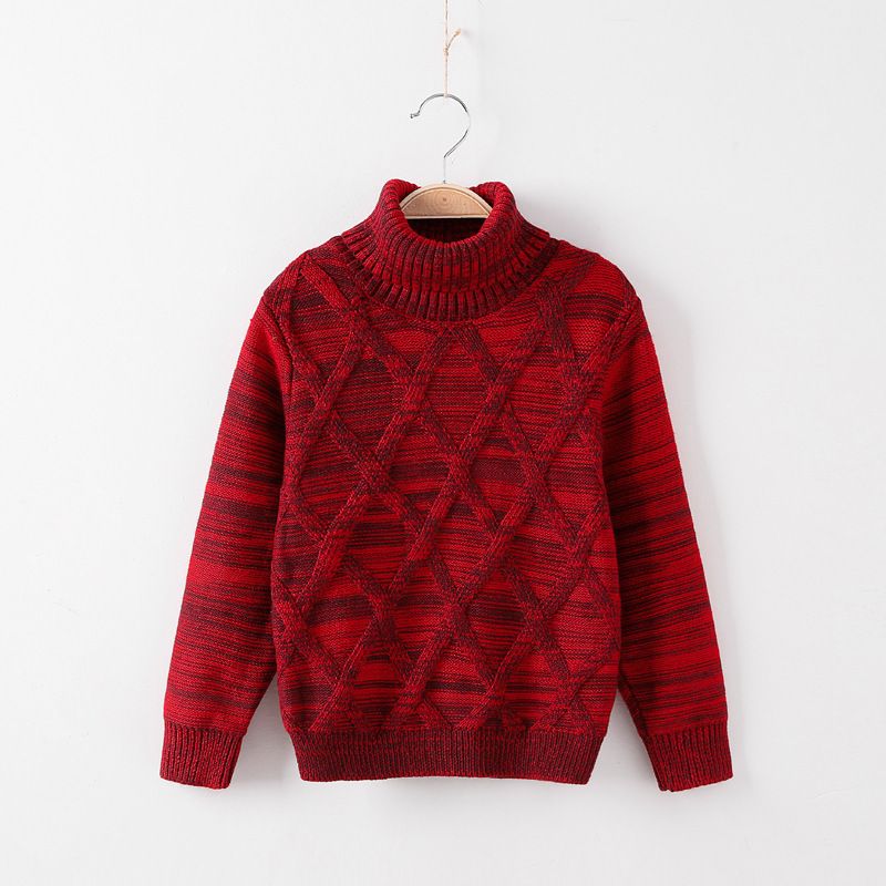 Teenage and guys 2024 Children's Turtleneck Sweater Children's Clothes Thickened and Velvet Pullover Baby Bottoming Shirt for Children_voghion.com