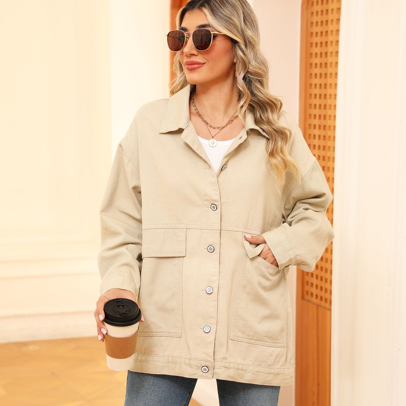 giacca casual in denim versatile, sottile, retrò, classica, ampia, per donna_voghion.com