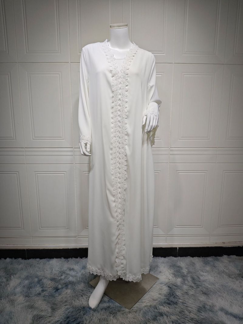 Women's Clothing Fashion Jacket White Robe Women's New Style Outer Wear Abaya_voghion.com