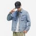 Men's Oversized Denim Jacket Trendy Streetwear Coat Casual Loose Fit, Hooded Workwear Style, Spring Autumn Fashion (Gray, Light Blue) Sizes M To 4XL_voghion.com