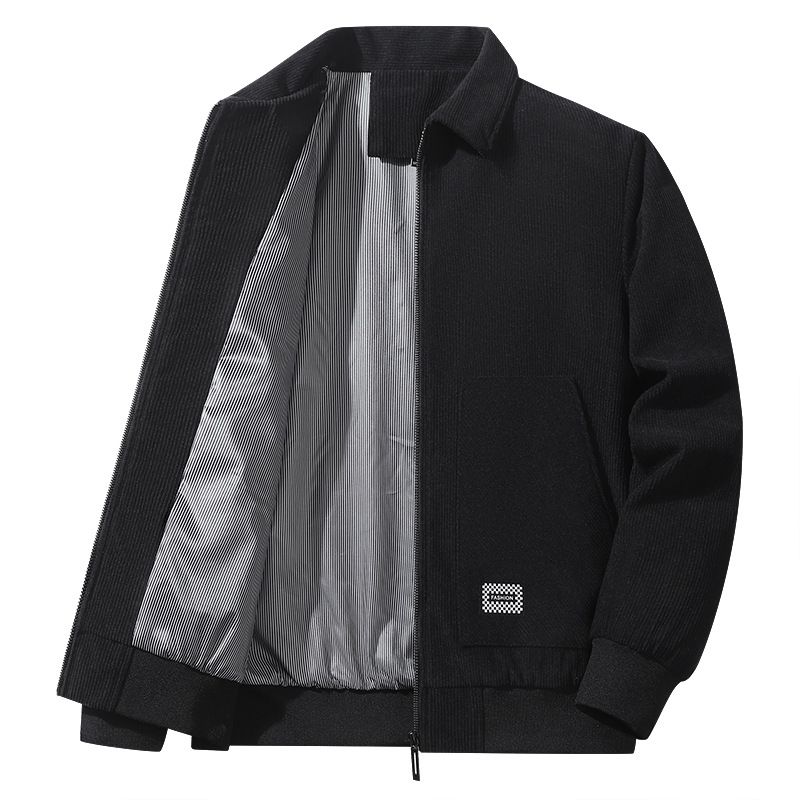 Cord Herren im Herbst Winter Große Größe mit dickem Samt für Freizeitkleidung Hochwertige warme und winddichte Jacke_voghion.com