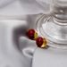 the Same Festive Red Acacia Bean Button Personality Gold Plated Earrings Silver Ear Ornaments Do Not Fade_voghion.com