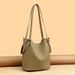 Genuine Leather Women's 2025 New Fashion Simple Bucket High-end Large Capacity Mother And Child Shoulder Bag Versatile_voghion.com