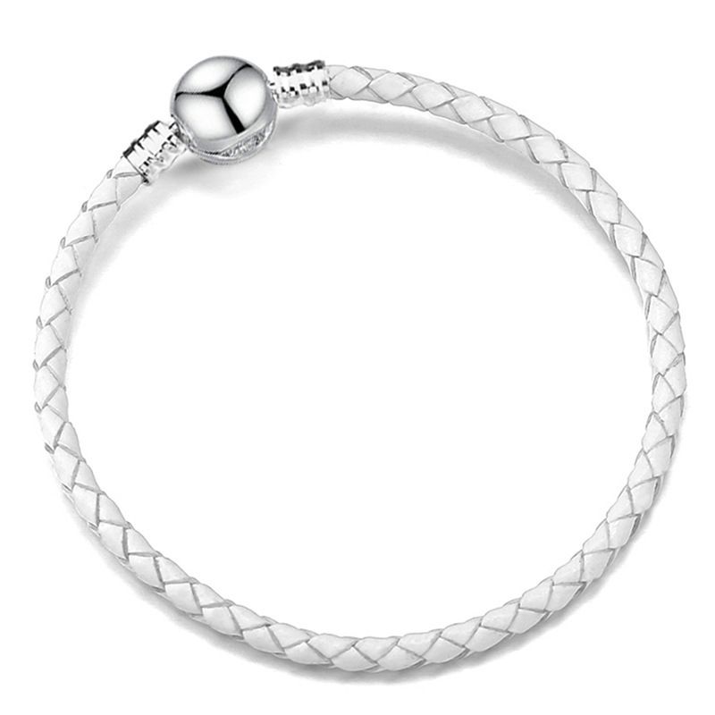 3mm Bracelet Single Loop Leather Rope Round Buckle Pando Style Bracelet Basic Chain_voghion.com