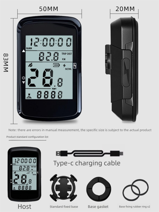 GPS Road Odometer Waterproof Wireless Speedometer Mountain Bike Cycling USB Charging Code Meter_voghion.com