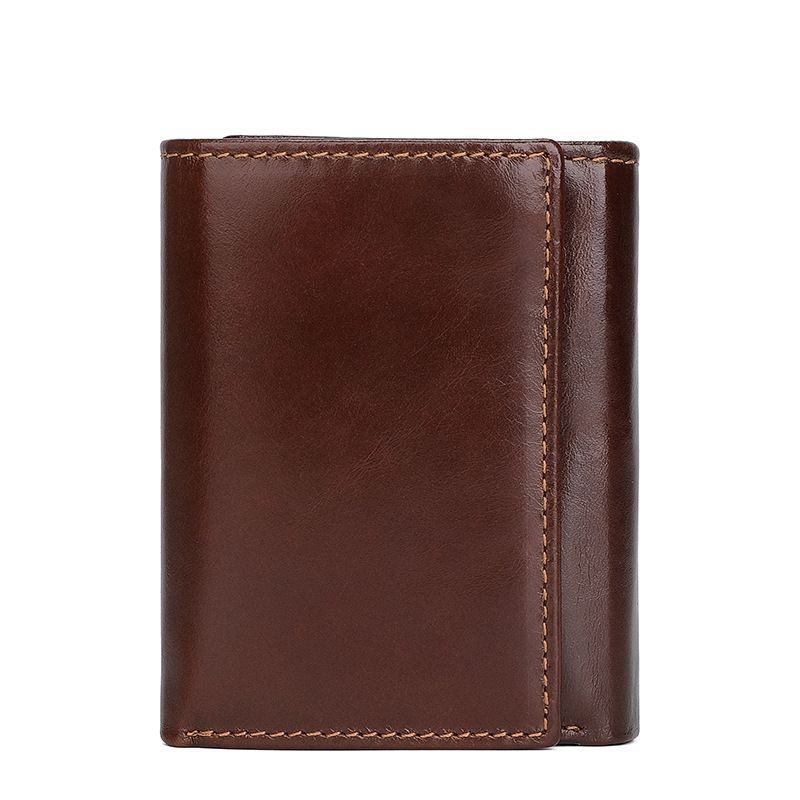 Neue Retro-Geldbörse aus Leder für Herren mit RFID-Diebstahlschutzbürste und vertikaler dreifach gefalteter Geldbörse_voghion.com
