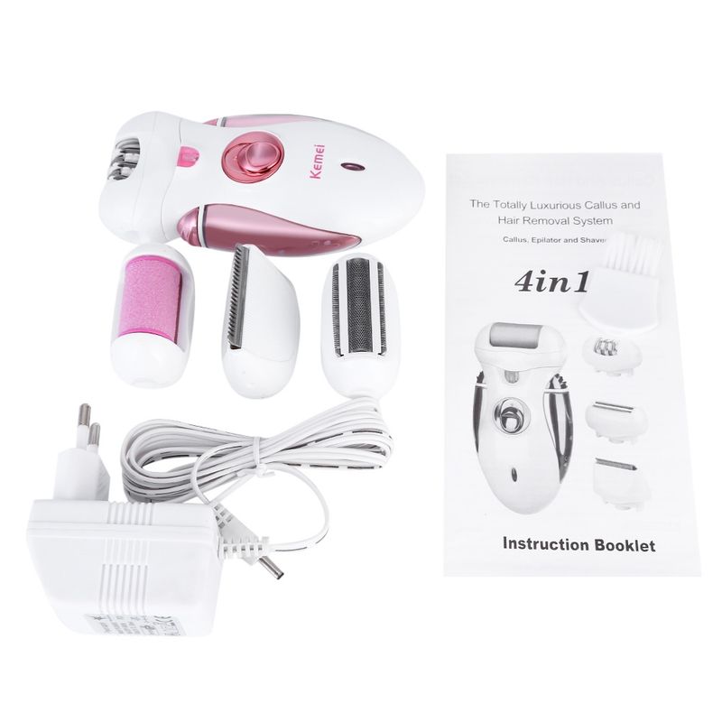 Kemei KM-2530 4 en 1 Rechargeable femmes électrique outil de soin des pieds dame épilateur épilation rasoir sans fil_voghion.com
