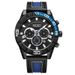 Men's Rotating Bezel Waterproof Luminous Chronograph Leather Strap Sport Watch With Date Display_voghion.com