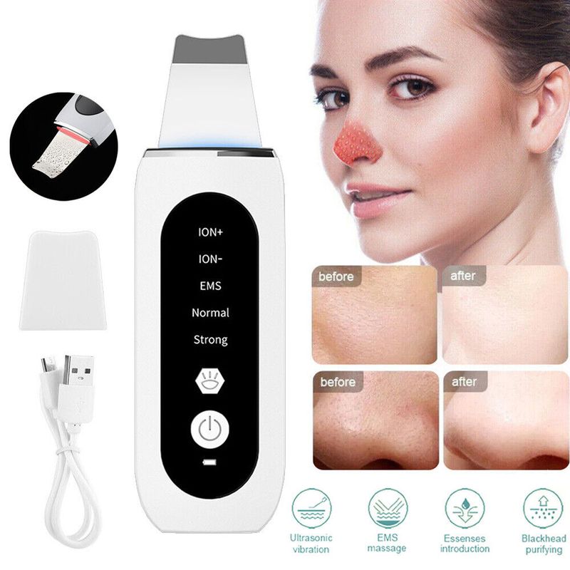 Facial Skin Scrubber Pore Deep Cleaner Spatula Blackhead Ultrasonic Remover New_voghion.com