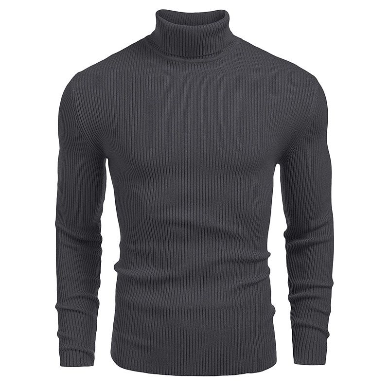 Light luxury original men's winter solid-coloured leisure high neck long-sleeved knitted bottoming shirt hot models_voghion.com