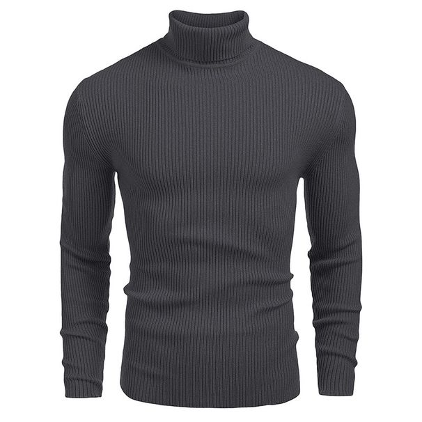 Light luxury original men's winter solid-coloured leisure high neck long-sleeved knitted bottoming shirt hot models_voghion.com