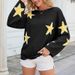 Damenbekleidung Pullover Stil Fünfzackiger Stern Gestrickter Langarmpullover für Damen_voghion.com
