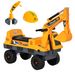 HOMCOM No Power Ride On Excavator Digger Music Light For 2-3 Years Old Yellow_voghion.com