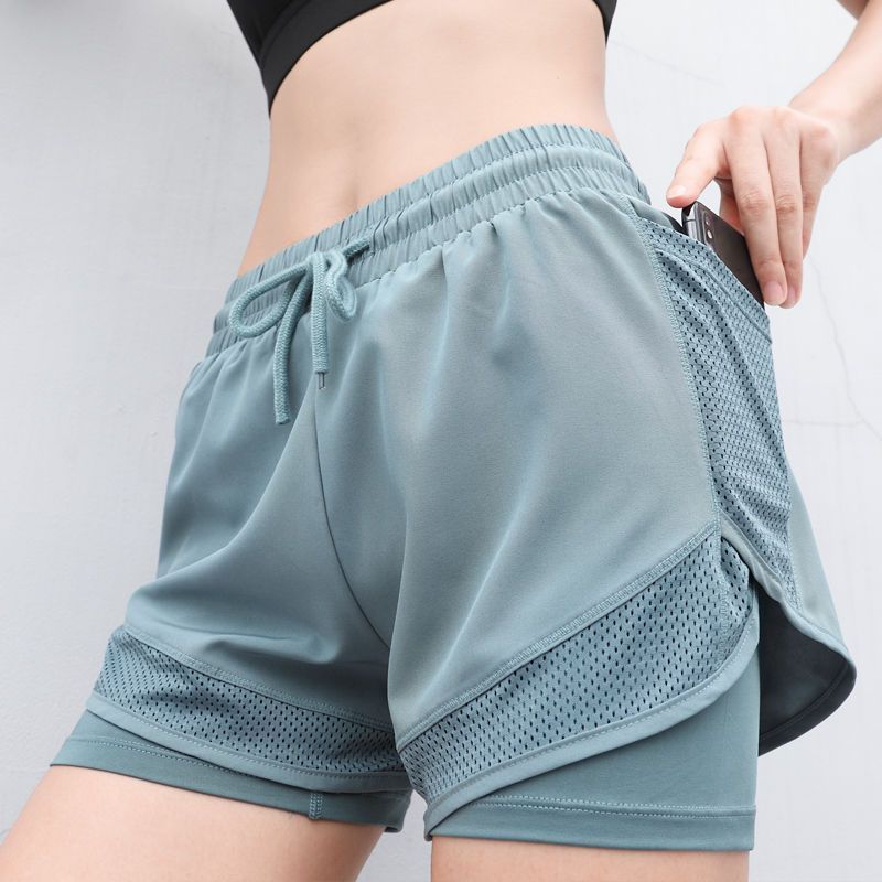 Women's Loose Fit Summer Quick-Dry Running Fitness Anti-Exposure High-Waist Dance Yoga Shorts For Outdoor Wear_voghion.com