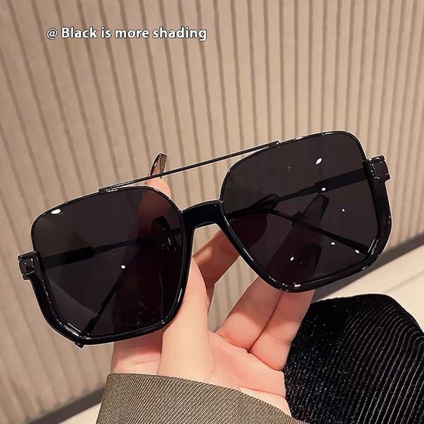 Large square frame black sunglasses female summer sun glasses sunshade glasses advanced sense of street shooting tide with male_voghion.com