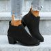 2023 Autumn Winter New European And American Style Martin Slip-On Chunky Heel Short Plus Size Women's Boots Dropshipping_voghion.com