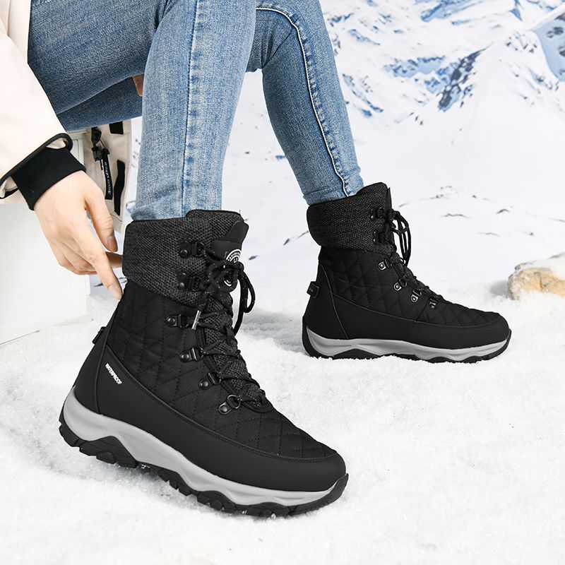 Schneestiefel für Damen und Herren, Winterschuhe aus Baumwolle, gestapelte und verdickte Martin-Stiefel zum Bergsteigen im Freien._voghion.com