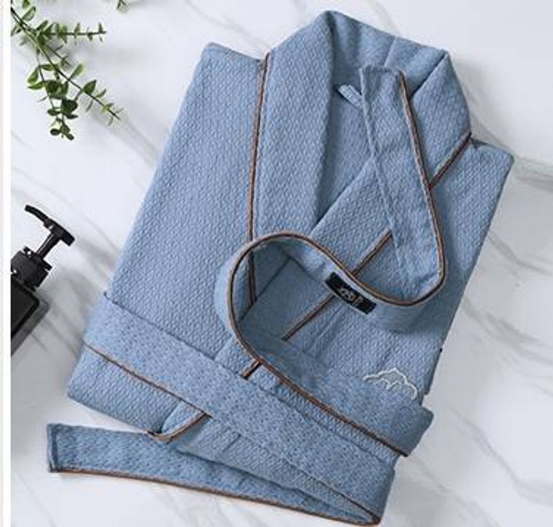 Bath Towels Pure Cotton Bathrobe Men And Women Couple Waffle Nightgown_voghion.com