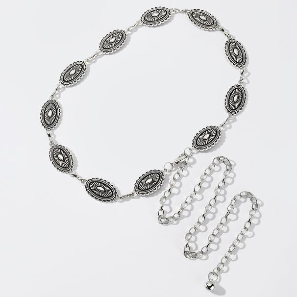 HOT European and American retro metal pattern Bohemian style women's versatile waist chain_voghion.com