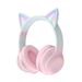 Nuove cuffie Bluetooth DR57 con batteria a lunga durata, cuffie wireless sovraurali con orecchie di gatto illuminate a colori sfumati_voghion.com