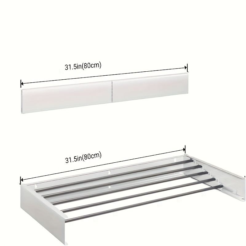 Großer, faltbarer Wäscheständer für Handtücher – unsichtbarer Wandaufhänger, ideal für Badezimmer, Balkon, Wohnzimmer, Schlafsaal_voghion.com