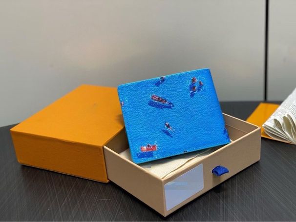 Portafoglio bifold corto da uomo in vera pelle, nuovo stile 2025, porta carte, stampato, semplice e versatile, con confezione regalo_voghion.com