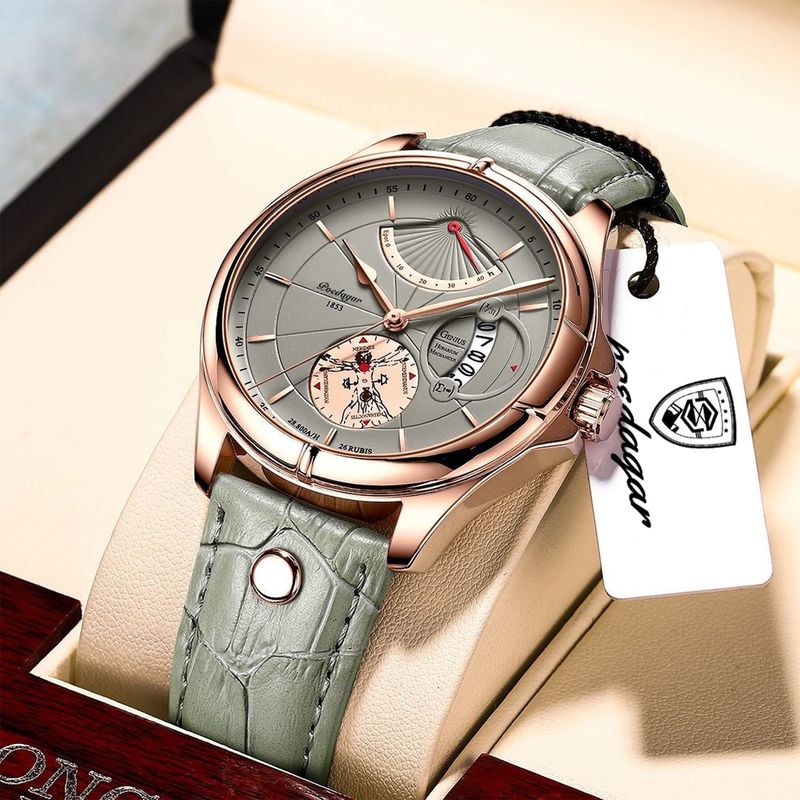 Male Leather Watch Casual Sport Men's Wristwatch Waterproof Luminous Hands Date Quartz Watches_voghion.com