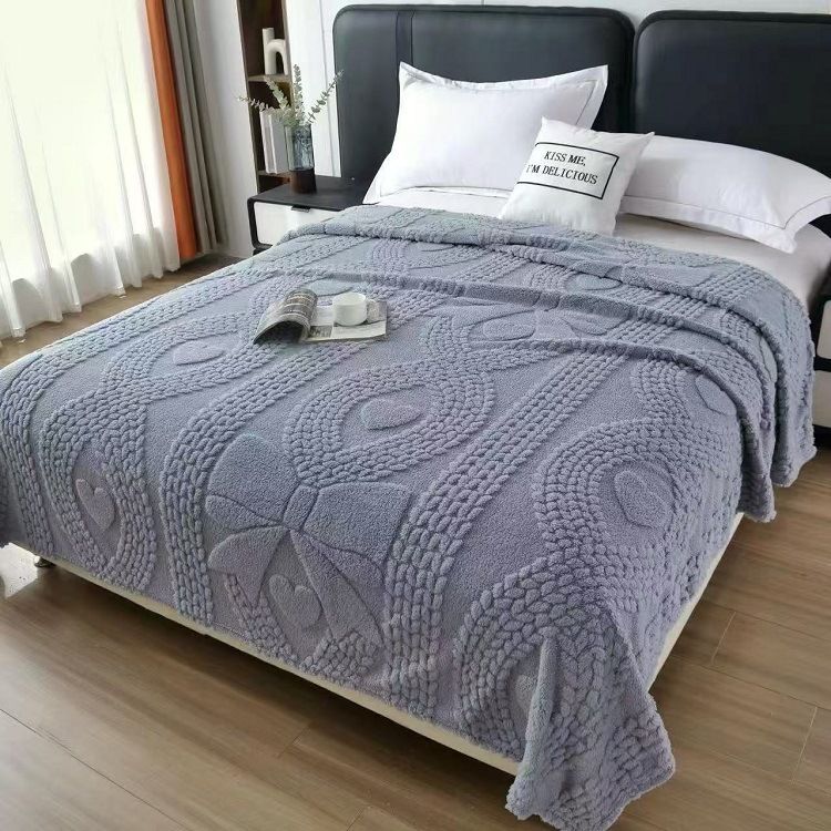 Coperta multifunzionale per divano, aria condizionata e letto in pile di tufo tinta unita_voghion.com