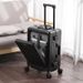 Premium Aluminum Frame Carry-On Luggage With Front Opening, USB Charging Port, Shock Absorption & TSA Lock - Lightweight & Durable ABS+PC Suitcase_voghion.com