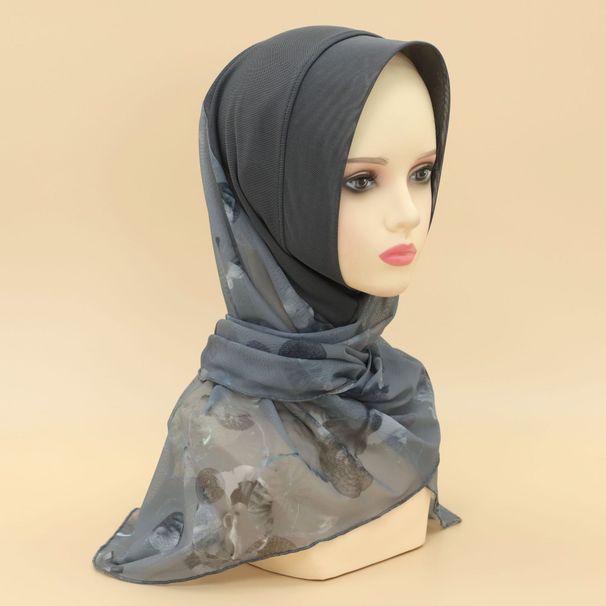 Hijab da donna, sciarpa triangolare a bocca rotonda in stile nazionale in chiffon, sciarpa da donna, sciarpa di garza, pullover, sciarpa_voghion.com