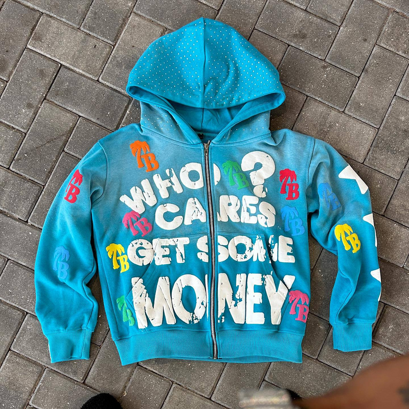 Herrenbekleidung Hiphop Hip Hop Style Schaumdruck Hoodie Persönlichkeit Street Design Lose Strickjacke Top_voghion.com
